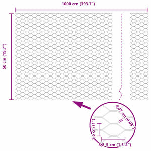 Φράχτης Εξαγώνου 0,5 x 10 μ. PVC Γκρι