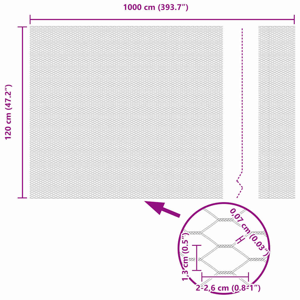 Φράχτης Εξαγώνου Γκρι 1,2 x 10 m PVC