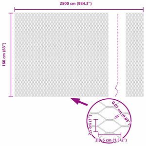 Φράχτης Εξαγώνου 1,6 x 25 m PVC Γκρι