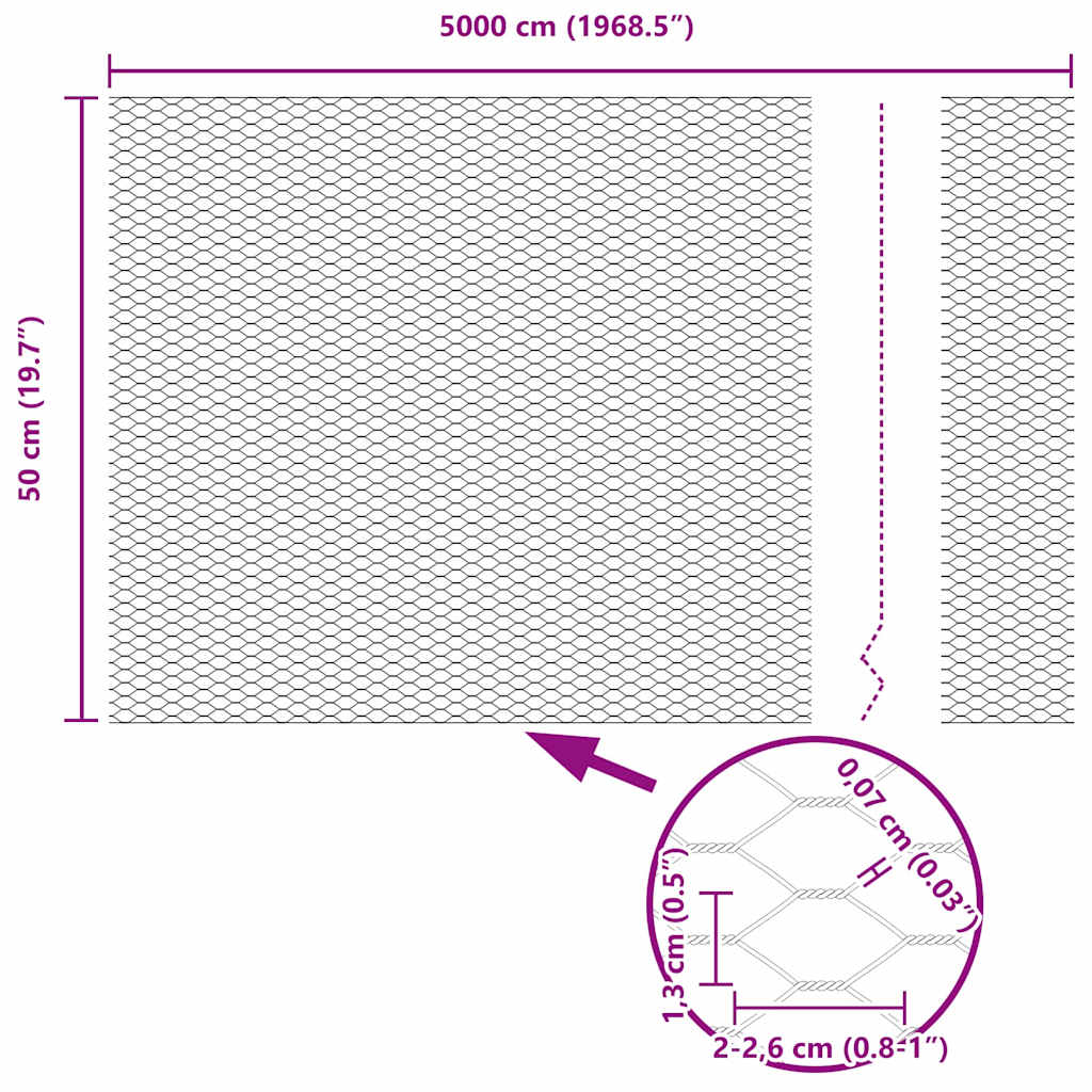 Φράχτης Εξαγώνου Γκρι 0,5 x 50 μ. PVC - Pakobazaar