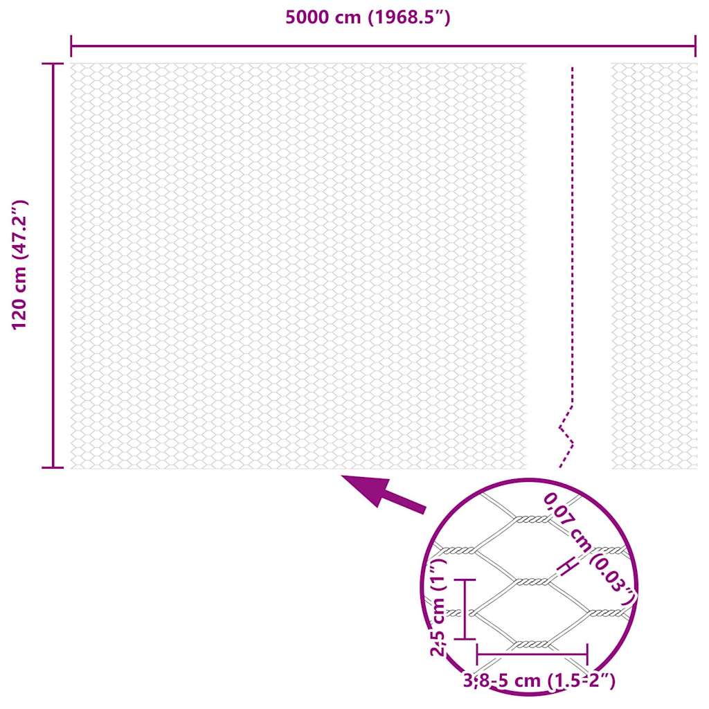 Φράχτης Εξαγώνου Γκρι 1,2 x 50 m PVC - Pakobazaar