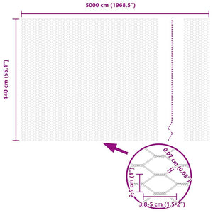 Φράχτης Εξαγώνου 1,4 x 50 m PVC Γκρι