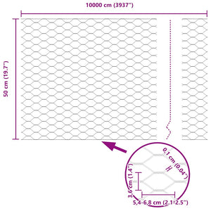 Φράχτης Εξαγώνου 0,5 x 100 μ PVC Γκρι