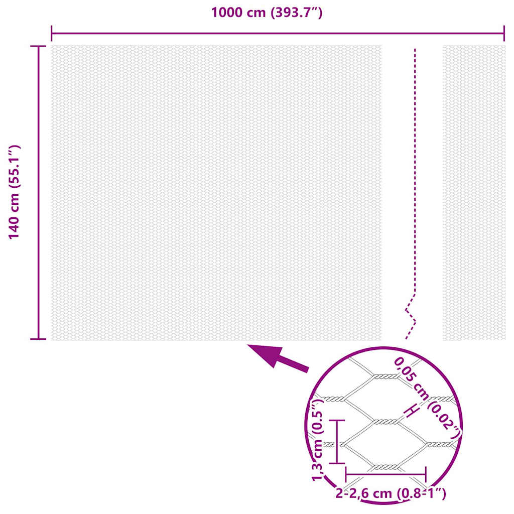 Φράχτης Εξαγώνου Ασημί 1,4 x 10 m Γαλβανισμένος χάλυβας