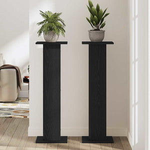 Βάση φυτών 2 τμχ. Μαύρη Οξυά 30 x 30 x 95 cm Επεξεργασμένο ξύλο