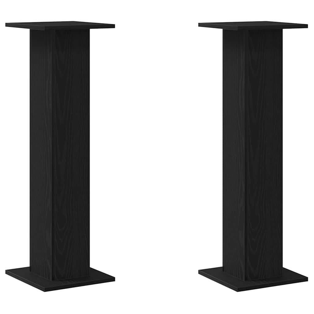 Βάση φυτών 2 pcs Μαύρη Οξυά 30 x 30 x 95 cm Επεξεργασμένο ξύλο