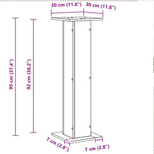 Βάση φυτών 2 τμχ. Μαύρη Οξυά 30 x 30 x 95 cm Επεξεργασμένο ξύλο