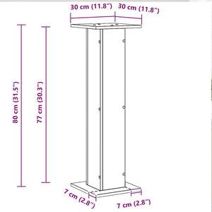 Βάση φυτών 2 τμχ. Μαύρη Οξυά 30 x 30 x 80 cm Επεξεργασμένο ξύλο