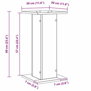 Βάση φυτών 2 τμχ. Μαύρη Οξυά 30 x 30 x 60 cm Επεξεργασμένο ξύλο