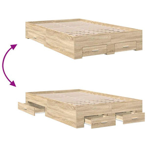 Σκελετός Κρεβατιού Καφέ 120 x 190 cm Επεξεργασμένο Ξύλο