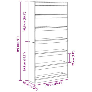 Βιβλιοθήκη 6 επίπεδα 100 x 30 x 198 εκ. Επεξεργασμένο Ξύλο