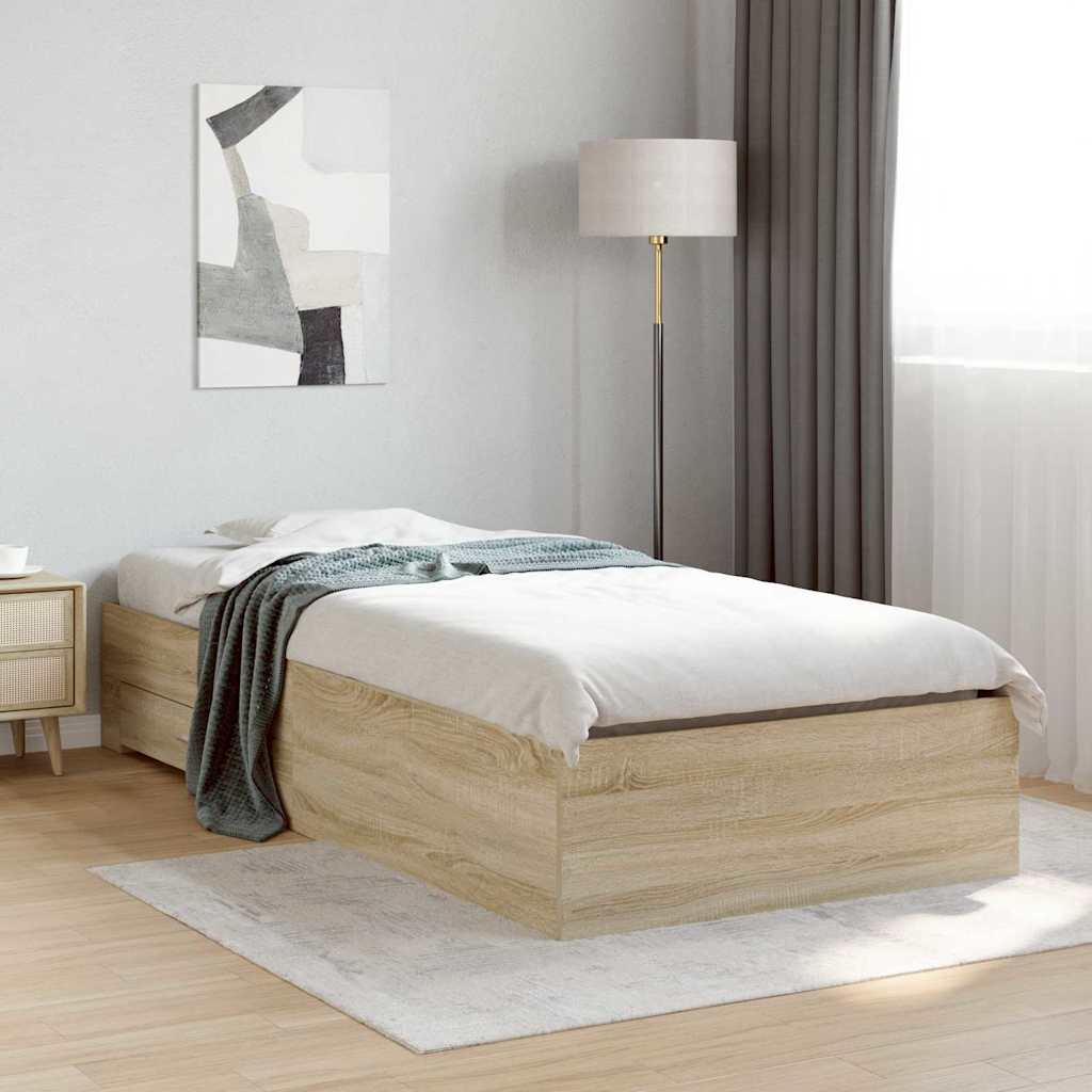 Σκελετός Κρεβατιού Καφέ 90 x 190 cm Επεξεργασμένο ξύλο