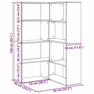 Ντουλάπι 6 επιπέδων 85 x 85 x 140 εκ. Επεξεργασμένο Ξύλο