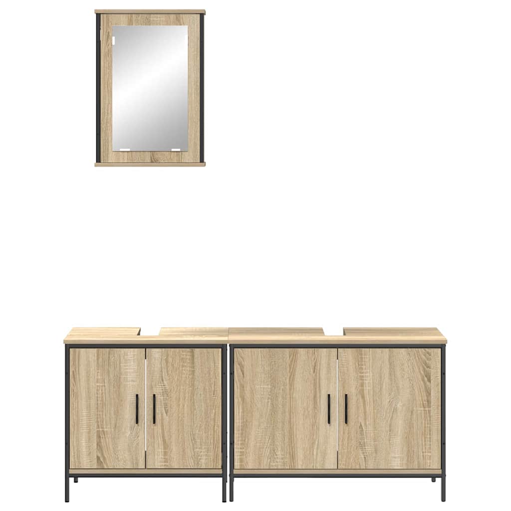 Σετ Επίπλων Μπάνιου 3 τμχ. Καφέ 60 x 30 x 60 cm - Pakobazaar