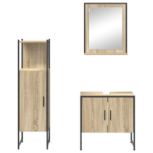 Σετ Επίπλων Μπάνιου 3 τμχ. Καφέ 60 x 33 x 60 εκ