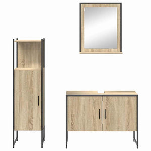 Σετ Επίπλων Μπάνιου 3 τμχ. Καφέ 33 x 33 x 120,5 εκ.