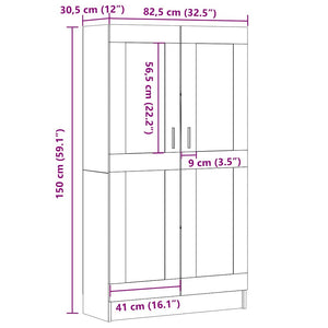 Βιβλιοθήκη Όψη Παλαιού Ξύλου 82,5x30,5x150 εκ. Επεξ. Ξύλο