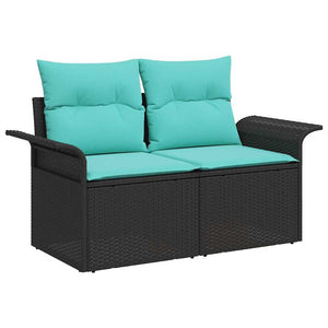 Σετ Καναπέ Κήπου με μαξιλάρι 5 pcs Μαύρο συνθετικό ρατάν - Pakobazaar