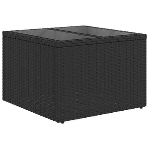 Σετ Καναπέ Κήπου με μαξιλάρι 7 pcs Μαύρο Πολυ ράταν
