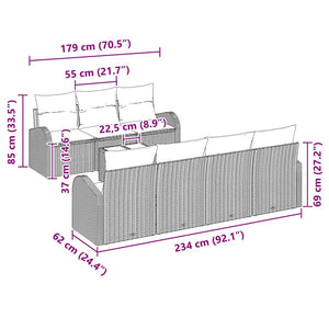 Σετ Καναπέ Κήπου Μαύρο 55 x 55 x 37 εκ συνθετικό ρατάν - Pakobazaar