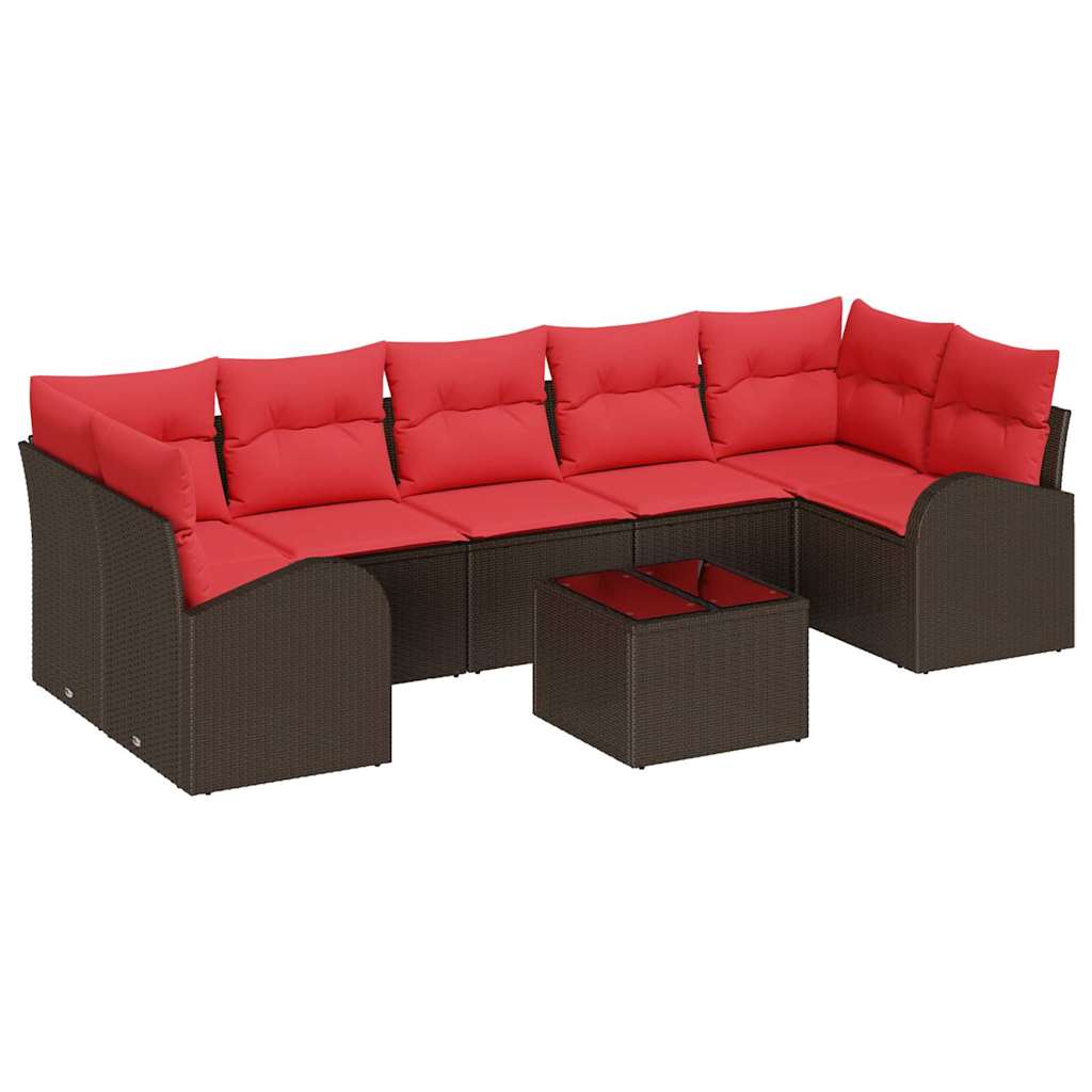 Σετ Καναπέ Κήπου Καφέ και Κόκκινο 55 x 55 x 37 εκ - Pakobazaar