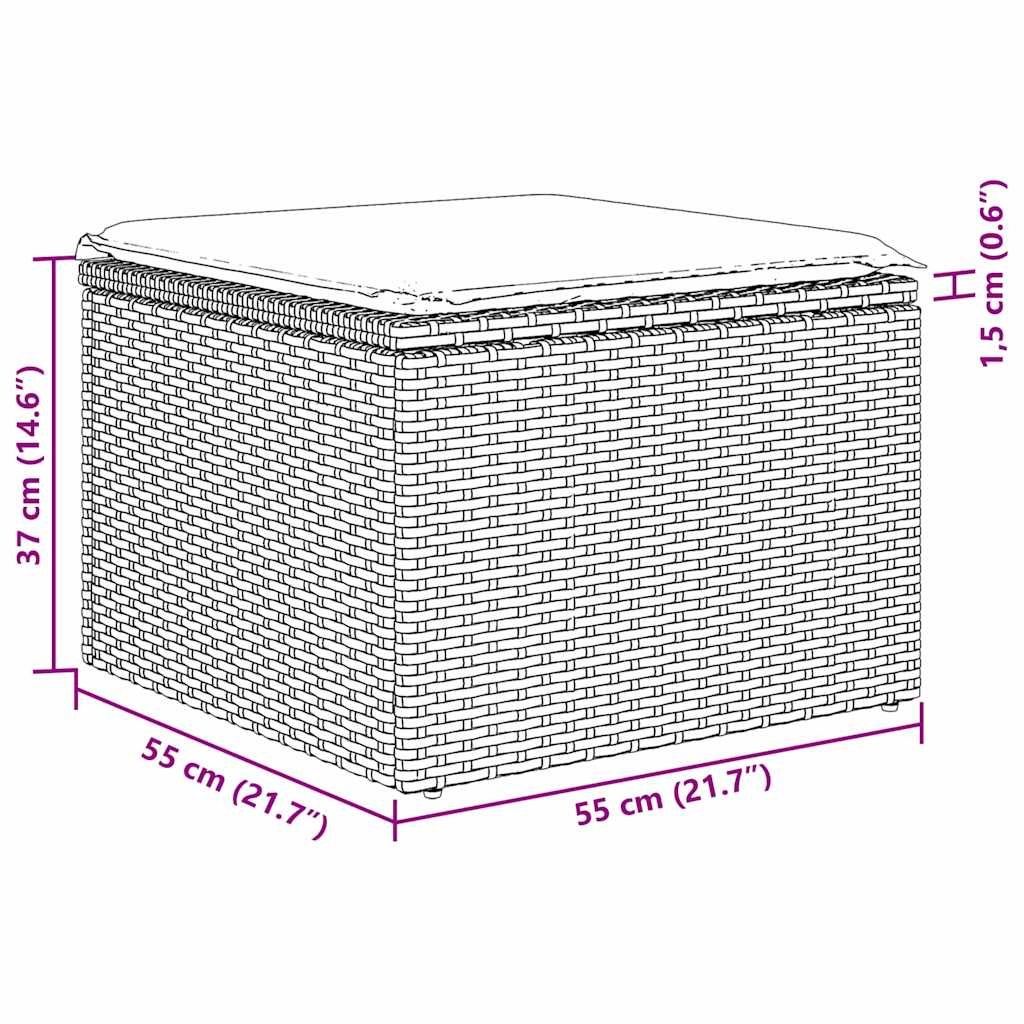 Σετ Καναπέ Κήπου Μαύρο συνθετικό ρατάν - Pakobazaar