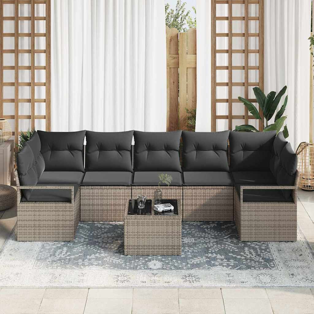 Σετ Καναπέ 8 pcs Γκρι συνθετικό ρατάν