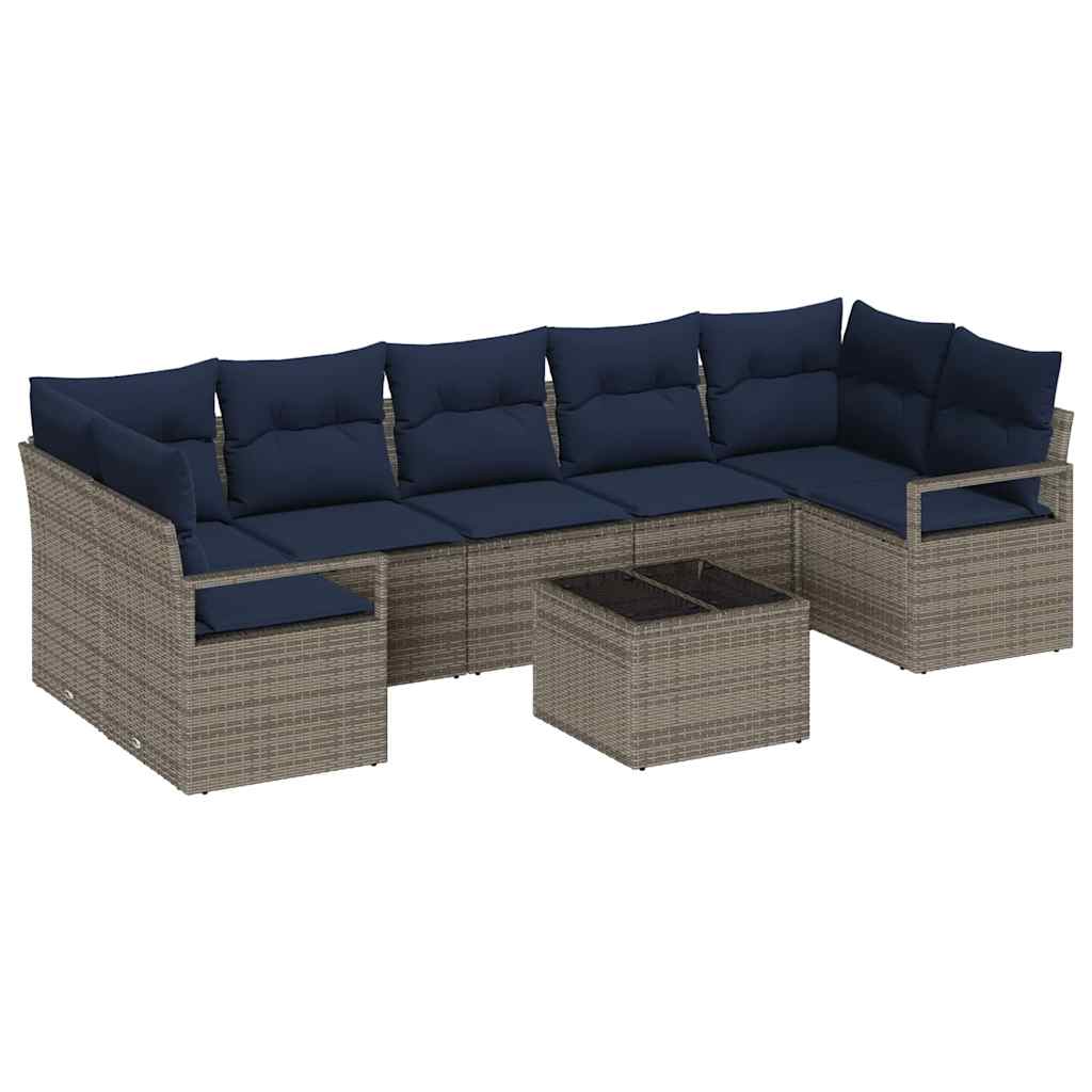 Σετ Καναπέ 8 pcs Γκρι συνθετικό ρατάν - Pakobazaar