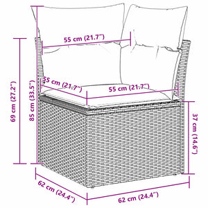 Σετ Καναπέ 7 τμχ. Μπεζ συνθετικό ρατάν