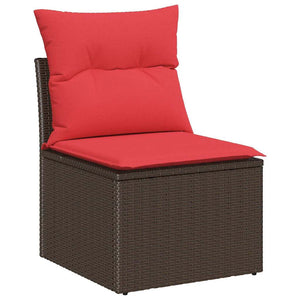 Σετ Καναπέ Κήπου με μαξιλάρι 8 pcs Καφέ συνθετικό ρατάν - Pakobazaar