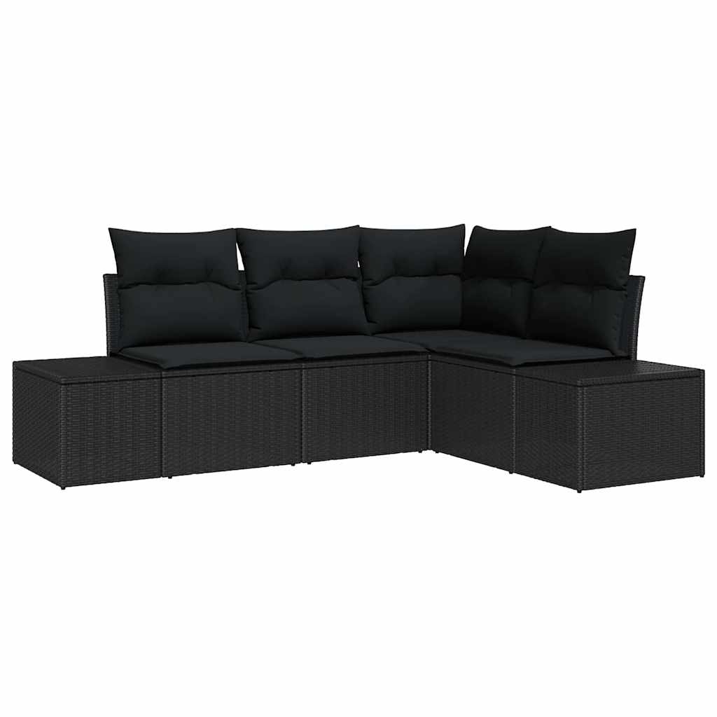 Σετ Καναπέ Κήπου 4 pcs Μαύρο συνθετικό ρατάν