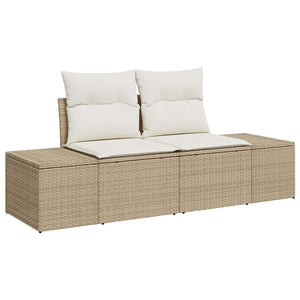 Σετ Καναπέ Κήπου με μαξιλάρι 6 pcs Μπεζ συνθετικό ρατάν - Pakobazaar