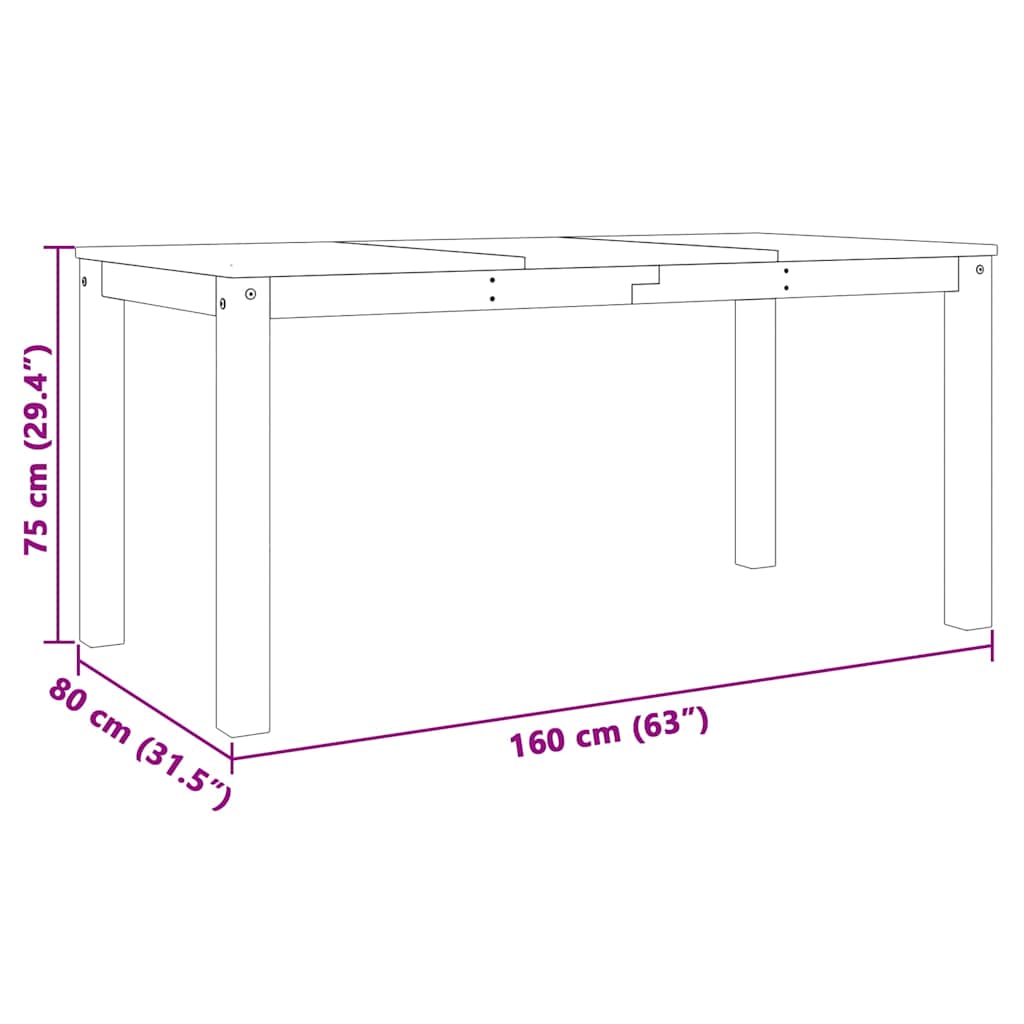 Σετ Τραπεζαρίας 5 Τεμαχίων PANAMA από Μασίφ Ξύλο Πεύκου Γκρι