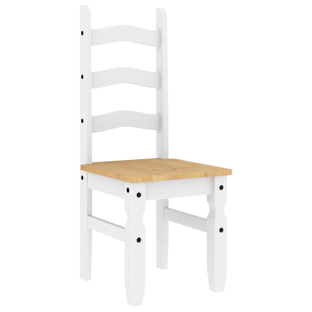 Σετ Τραπεζαρίας 7 Τεμαχίων PANAMA από Μασίφ Ξύλο Πεύκου Λευκό