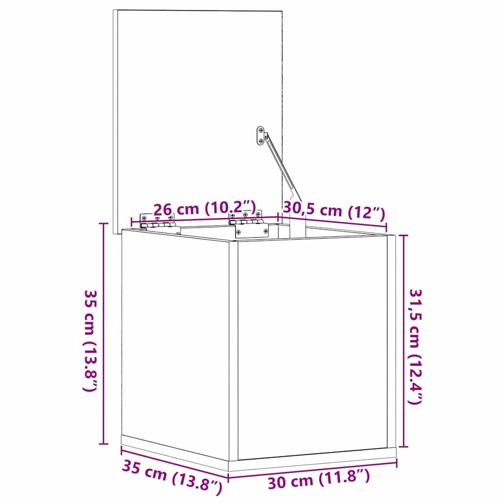 Κουτί αποθήκευσης Παλιό Ξύλο 30 x 35 x 35 cm Επεξεργασμένο ξύλο - Pakobazaar