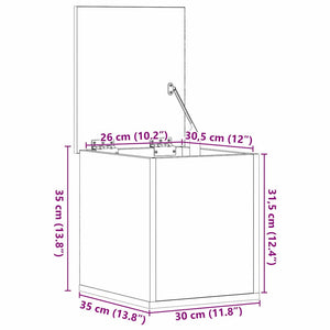 Κουτί αποθήκευσης Μαύρη Οξυά 30 x 35 x 35 cm Επεξεργασμένο ξύλο - Pakobazaar