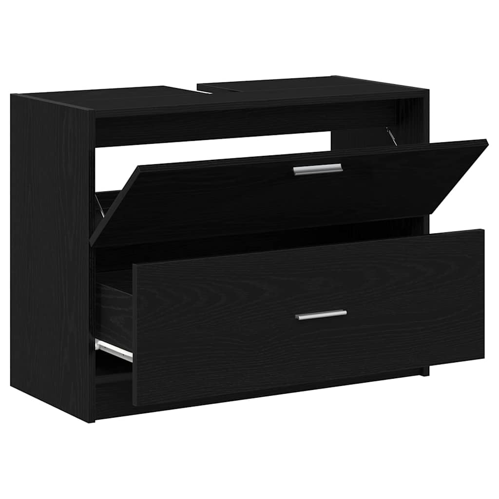 Ντουλάπι Μπάνιου Μαύρη Οξυά 78 x 37 x 59 cm Επεξεργασμένο ξύλο - Pakobazaar