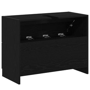 Ντουλάπι Μπάνιου Μαύρη Οξυά 78 x 37 x 59 cm Επεξεργασμένο ξύλο - Pakobazaar