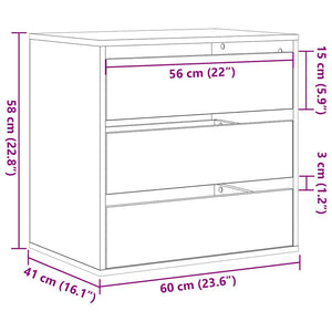 Ντουλάπι με Συρτάρια Μαύρο 60 x 41 x 58 cm Επεξεργασμένο ξύλο - Pakobazaar