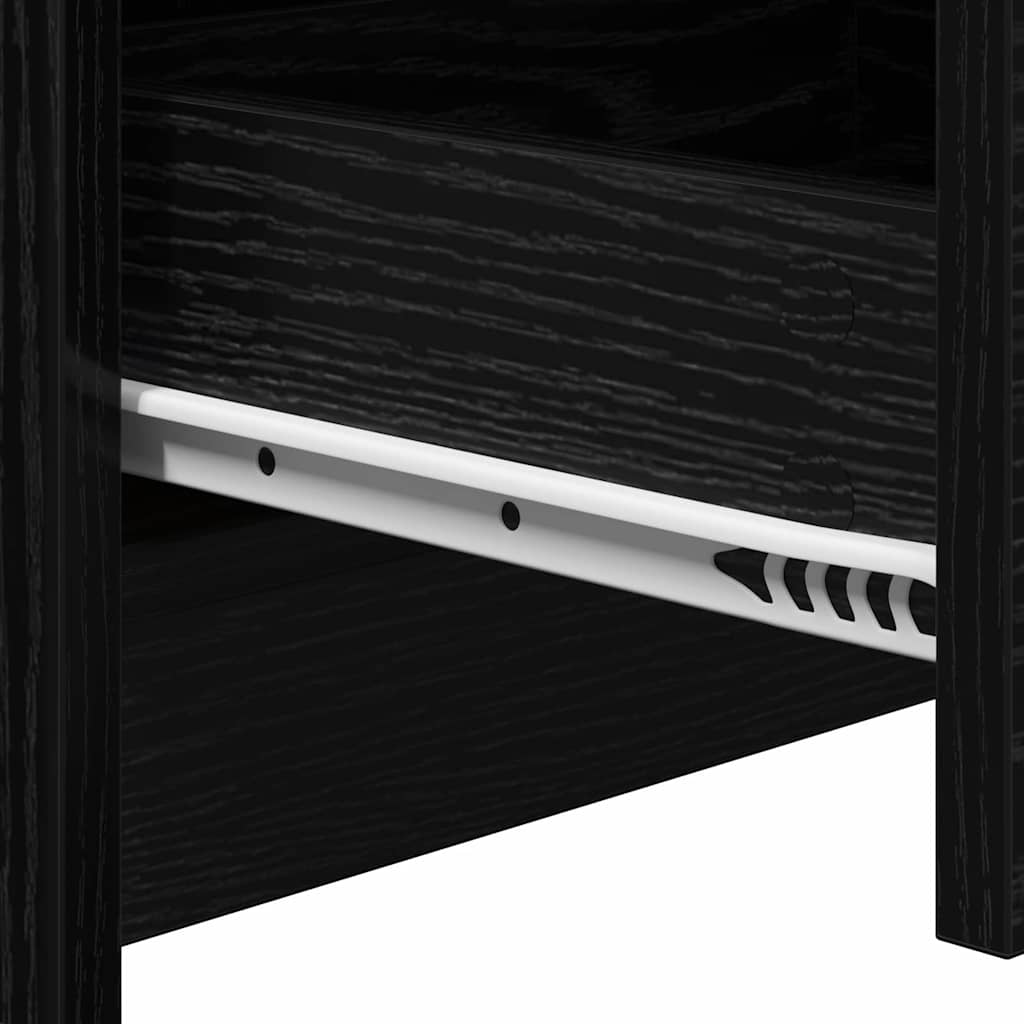 Κομοδίνο Μαύρη Οξυά 38 x 34 x 61 εκ. Επεξεργασμένο ξύλο - Pakobazaar