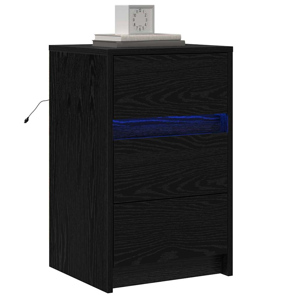 Κομοδίνο Μαύρη Οξυά 38 x 34 x 61 εκ. Επεξεργασμένο ξύλο - Pakobazaar