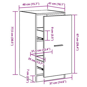 Φαρμακοποιϊκή Ντουλάπα Μαύρη δρυς 40 x 41 x 77.5 εκ.