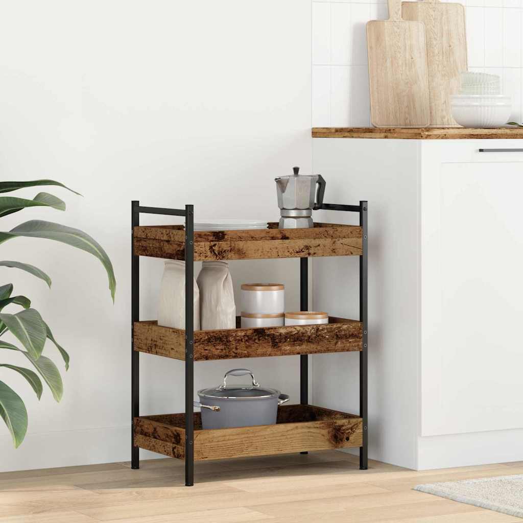 Καρότσι Κουζίνας Παλαιό ξύλο 50 x 30 x 70 εκ. - Pakobazaar