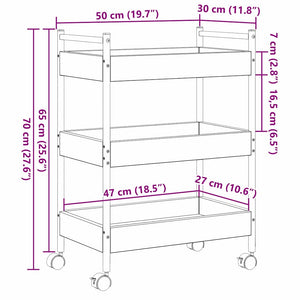 Καρότσι Κουζίνας Παλαιό ξύλο 50 x 30 x 70 εκ. - Pakobazaar