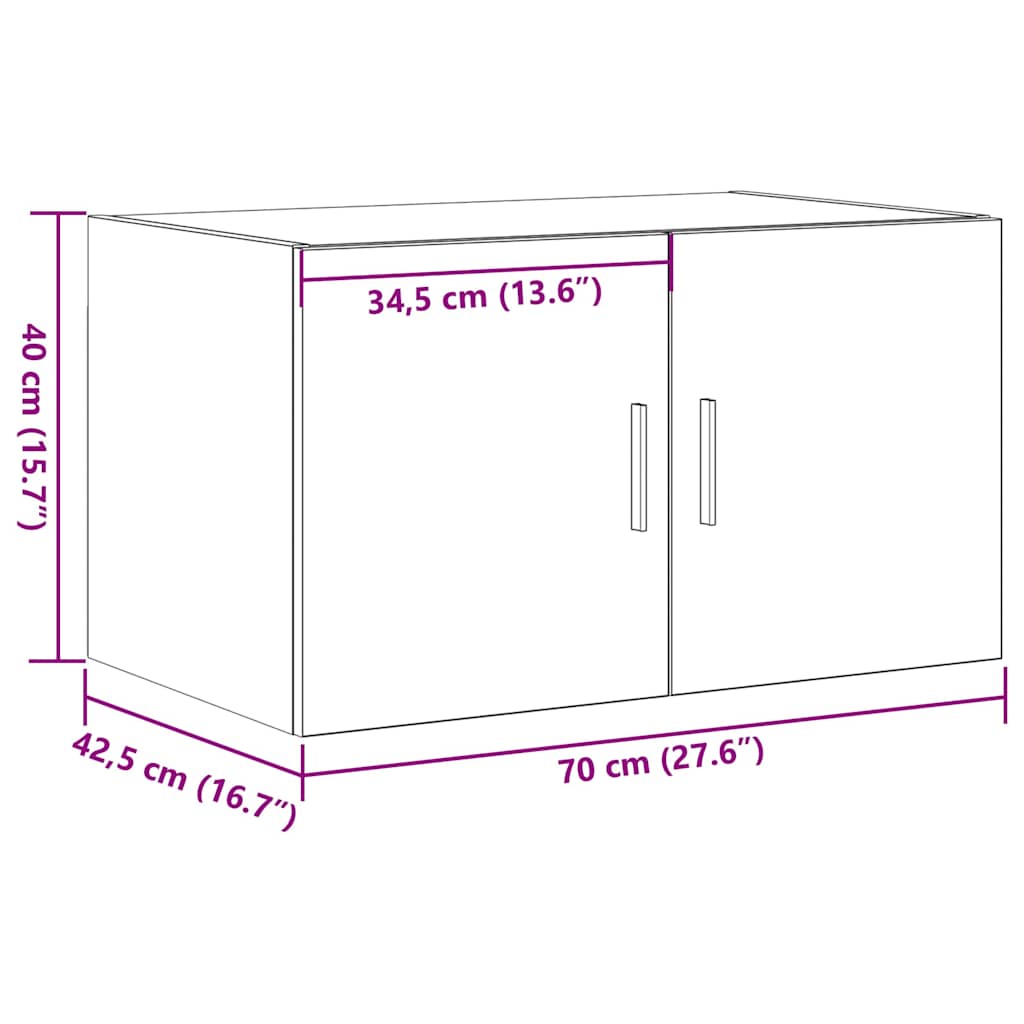 Ντουλάπα Τοίχου Επιτοίχιο artisan δρυς 70 x 42.5 x 40 εκ. - Pakobazaar