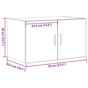 Ντουλάπα Τοίχου Επιτοίχιο Μαύρη δρυς 70 x 42.5 x 40 εκ. - Pakobazaar