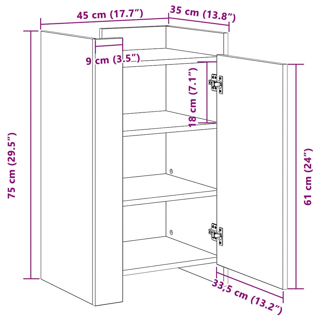 Πλαϊνό γραφείο Παλιό ξύλο 45 x 35 x 75 εκ - Pakobazaar
