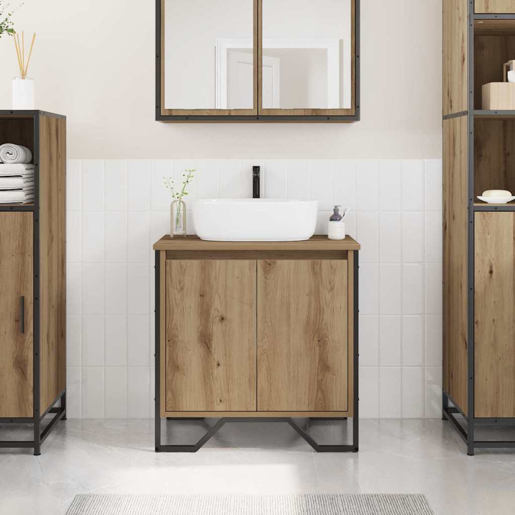 Ντουλάπα Νιπτήρα Mπάνιου με πόρτα Artisan Oak 60 x 35 x 60 εκ. - Pakobazaar
