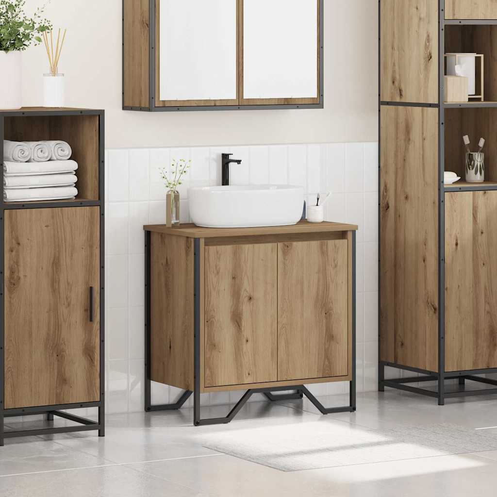 Ντουλάπα Νιπτήρα Mπάνιου με πόρτα Artisan Oak 60 x 35 x 60 εκ. - Pakobazaar