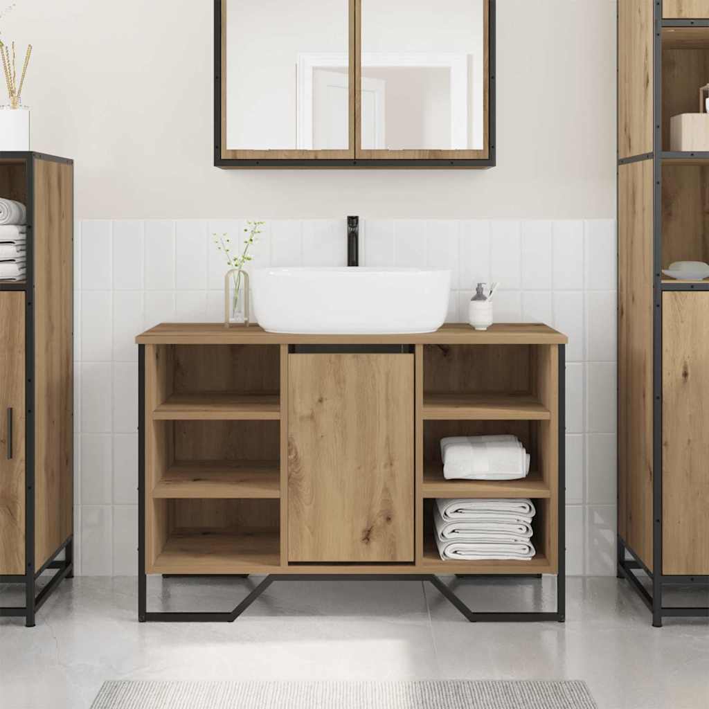 Ντουλάπα Νιπτήρα Mπάνιου με ράφι Artisan Oak 91 x 35 x 60 εκ - Pakobazaar